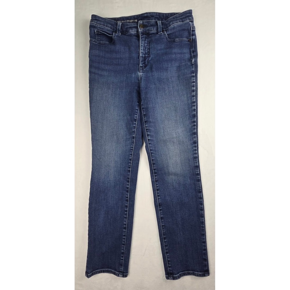 Talbots Denim Jacket Womens 8P Blue Stretch Button Front Classic Excellent